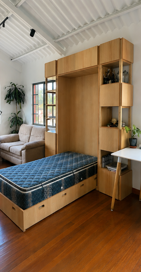 Cama desplegada lista para usar